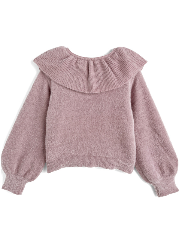 クロスフリルシャギーニットトップス