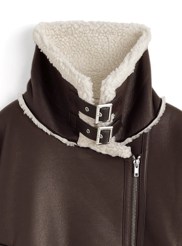 襟2Wayボアレザーライダースジャケット[fo2179] | レディース