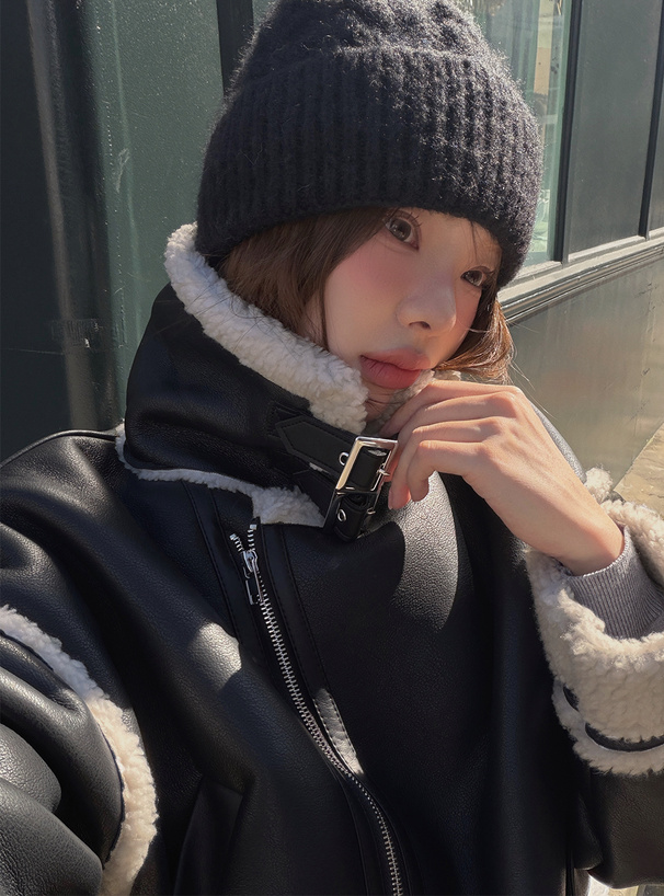 新品♡ダーマコレクション ダブルライダースジャケット ファー 女優襟風 襟2Wayボアレザーライダースジャケット[fo2179] | レディース