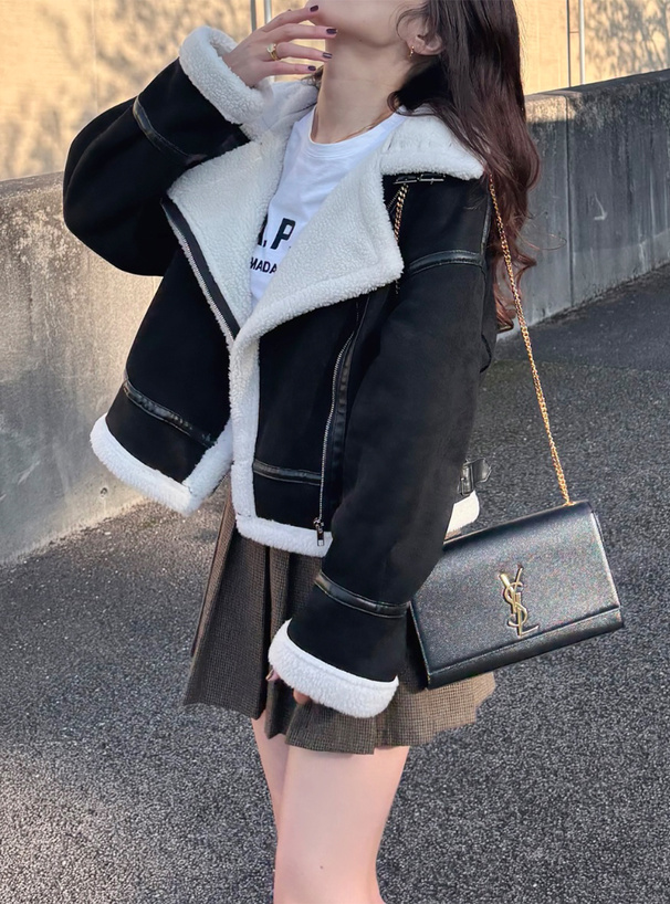 襟2Wayムートンライダースジャケット[fo2181] | レディース