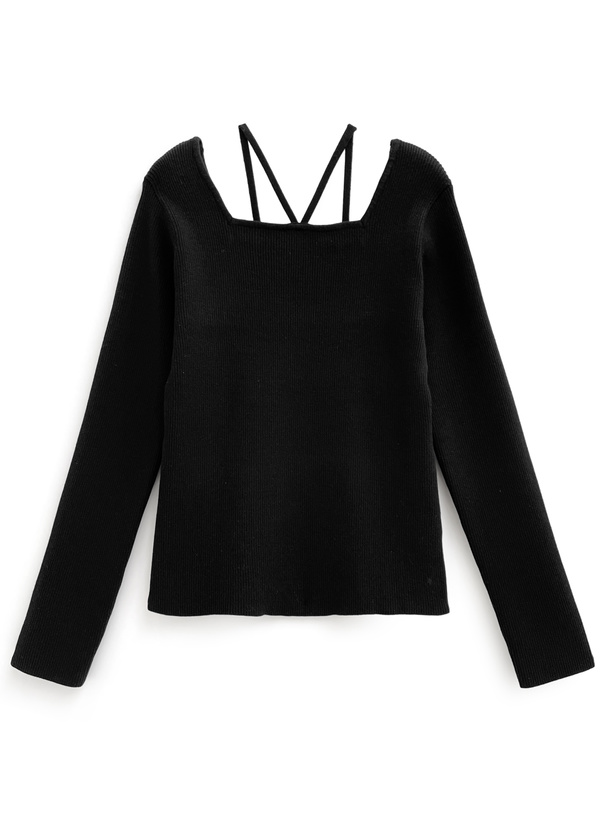 前後2Wayホルターネックニットトップス[fo2183]