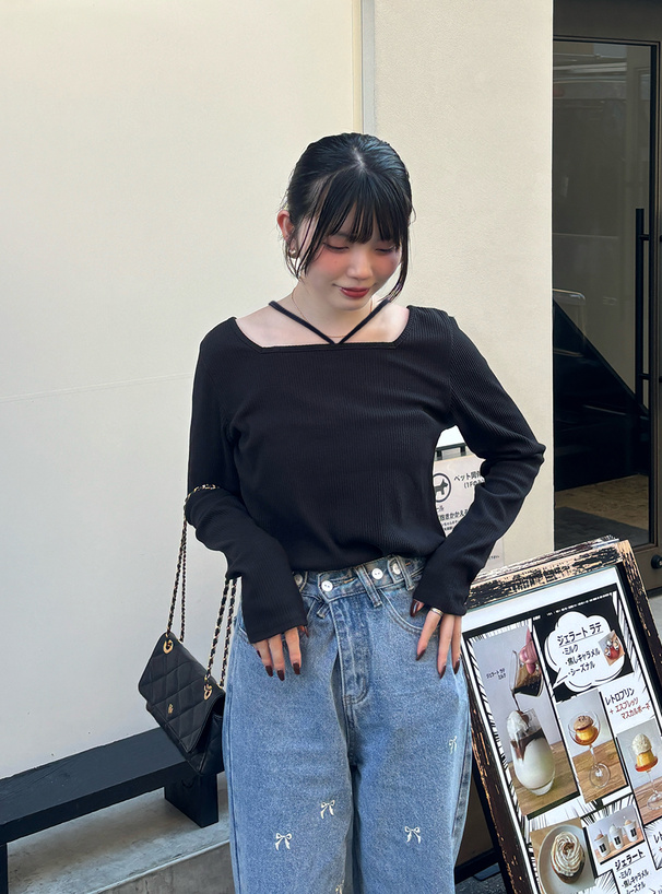 Pachman 黒 オフショルダー フレアトップス フレア オフショルダー」に