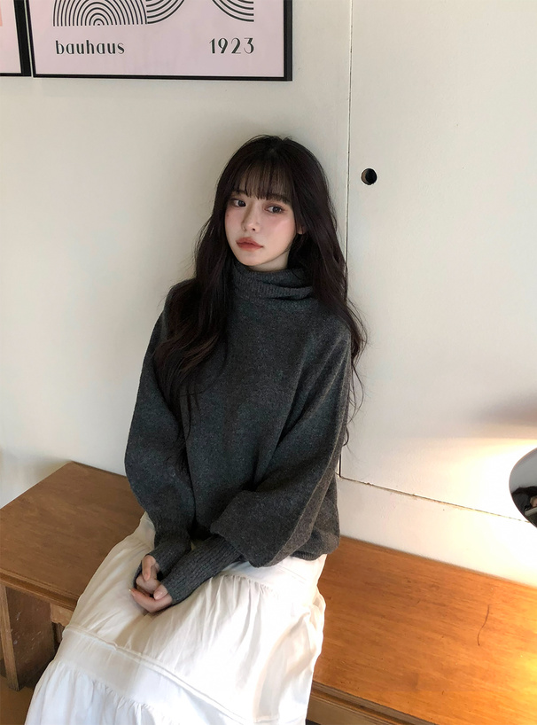 ハイネックニットトップス