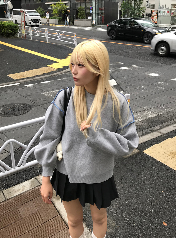 ウォッシャブル配色ニットトップス[fo2187] | レディースファッション