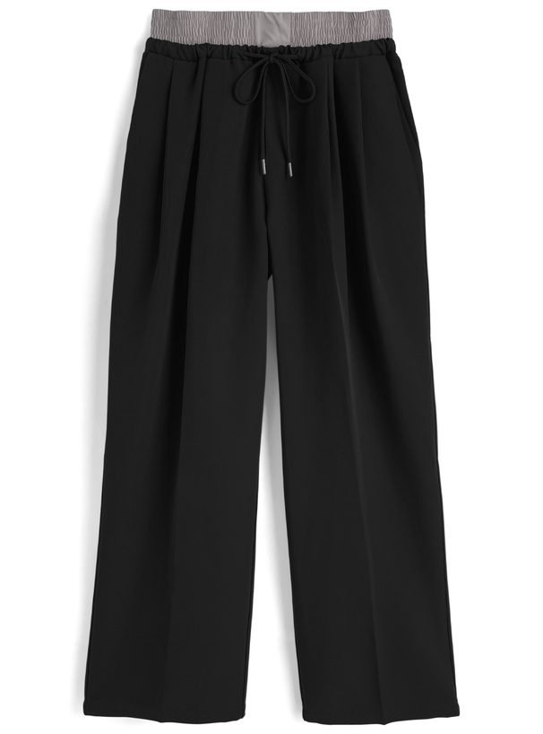 ウエストシャーリングドロストワイドパンツ