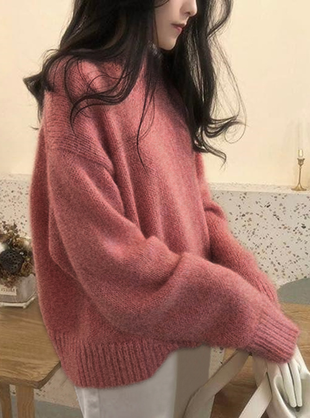 ウォッシャブルベーシックニットトップス