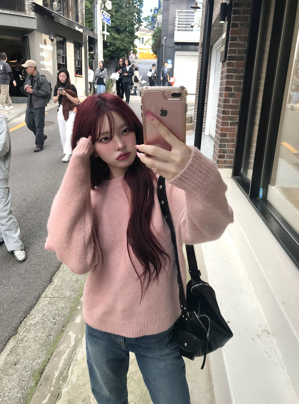 ウォッシャブルベーシックニットトップス