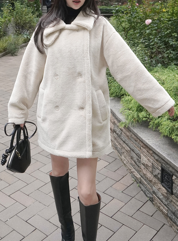 襟2Wayボアミドルコート[fo2198]