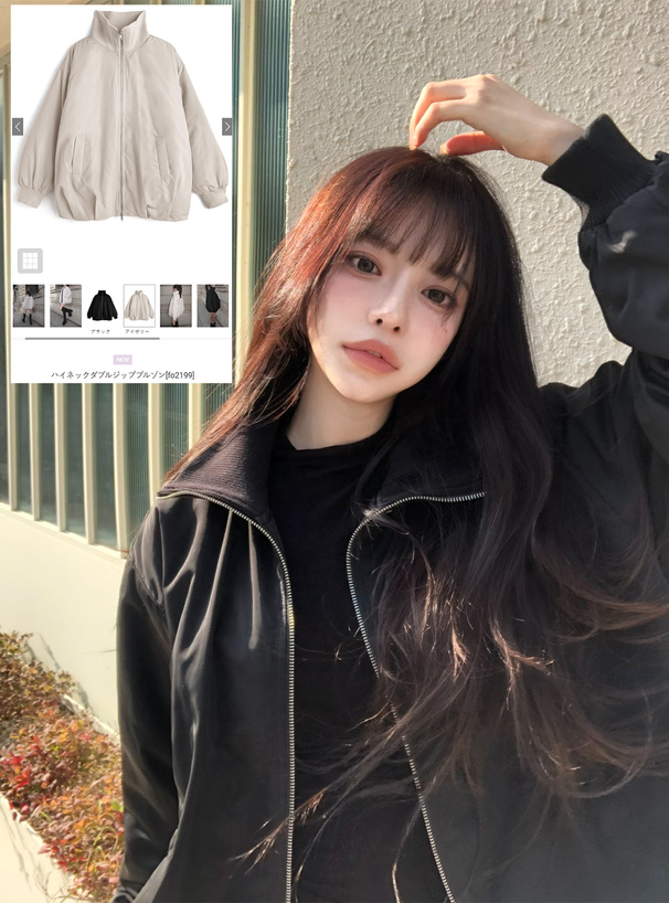 ♡新品タグ付き♡今期新作♡ショートブルゾン♡ ハイネックダブルジップブルゾン[fo2199] | レディースファッション