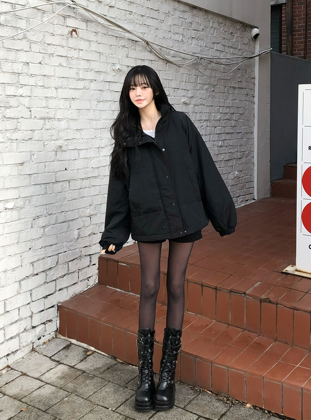 中綿スタンドカラーモンスターコート