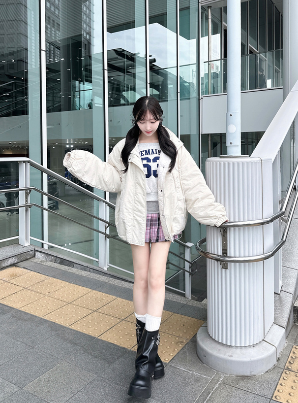 中綿スタンドカラーモンスターコート