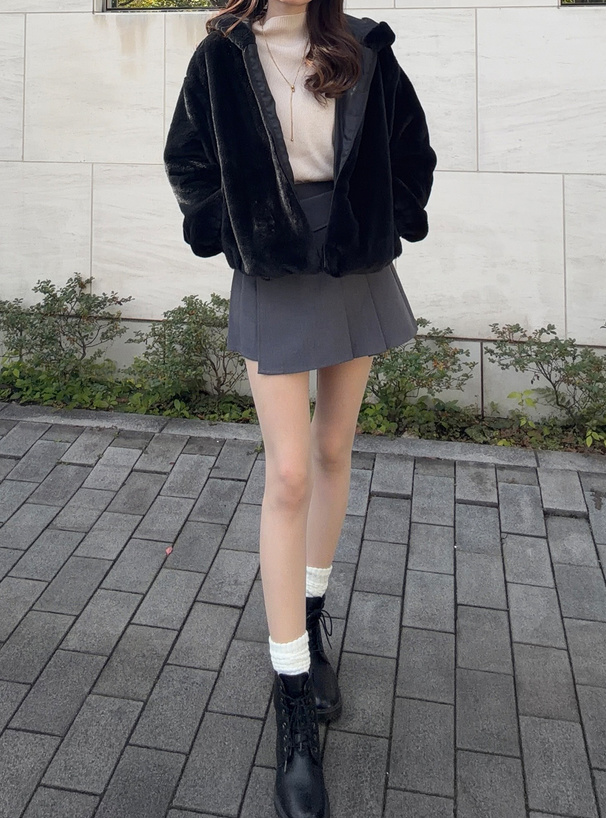 フード付きファーブルゾン