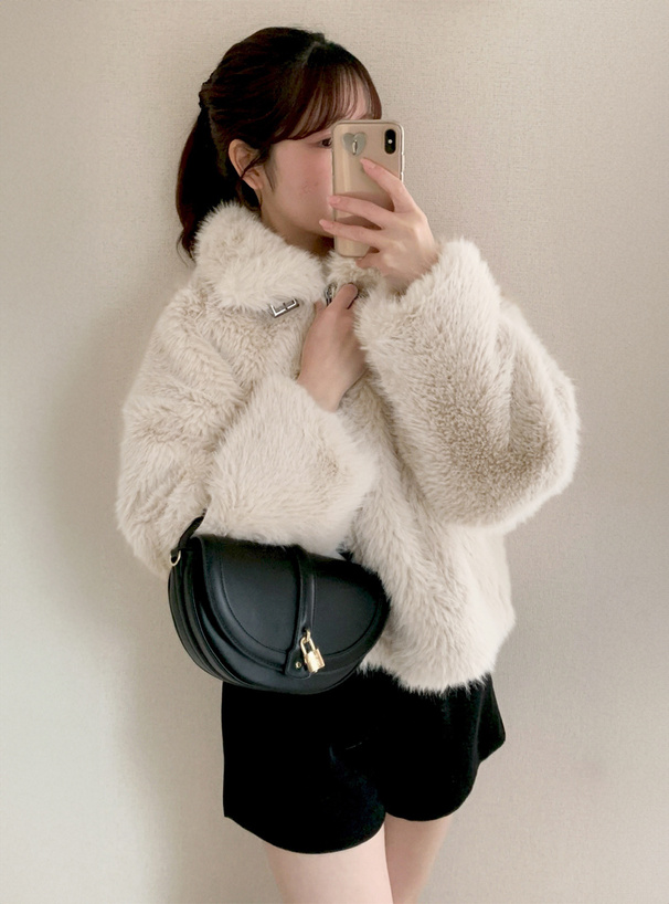 スタンドネックフォックス風ファーブルゾン[fo2206] | レディース