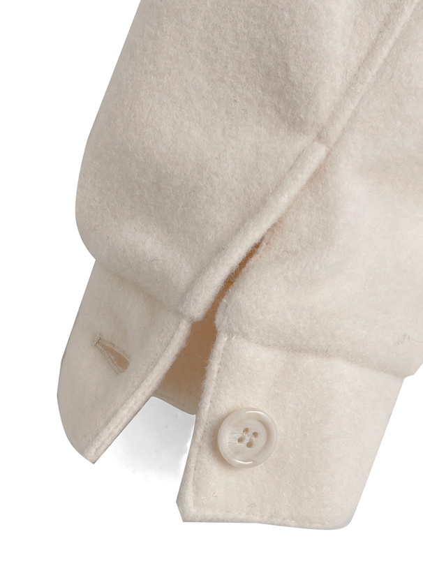 ファーフードダブルジップフェイクウールブルゾン