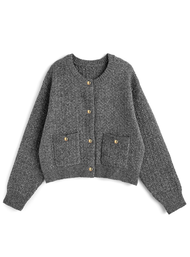 ゴールドボタンニットカーディガン