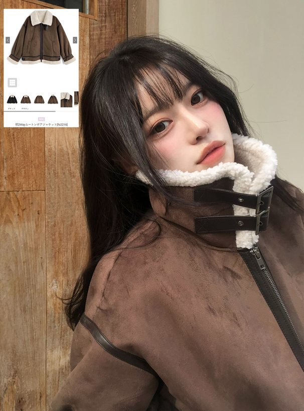 襟2Wayムートンボアジャケット[fo2216] | レディースファッション通販