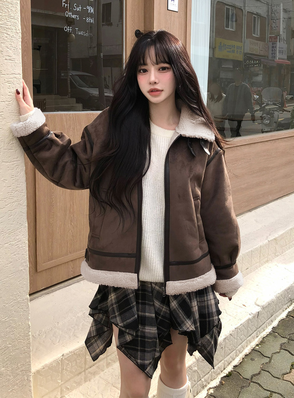 襟2Wayムートンボアジャケット[fo2216] | レディースファッション通販