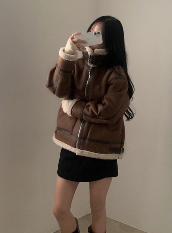 襟2Wayムートンボアジャケット