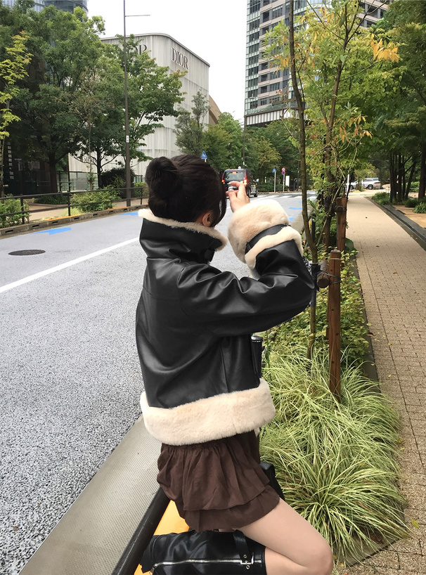 soeur7 異素材キルティングドッキング ファー ブルゾン soeur7 異素材