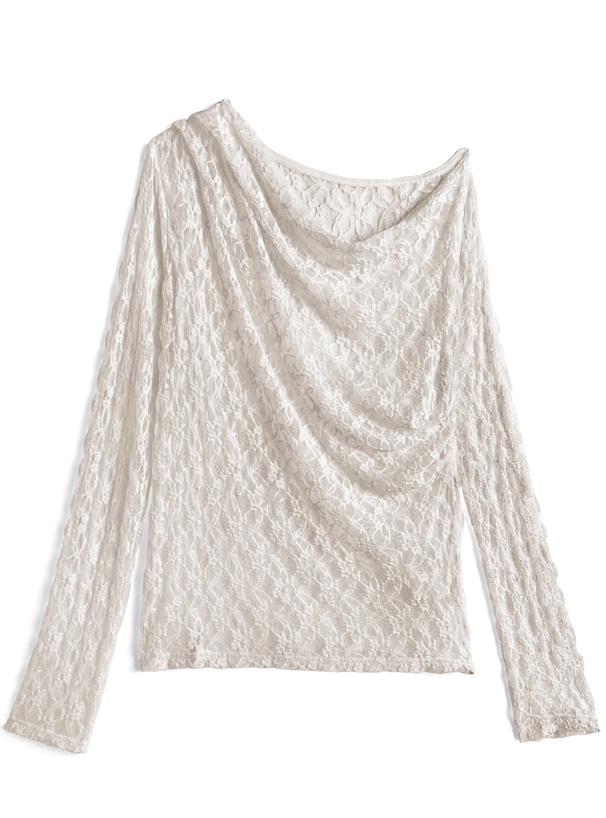 レースワンショルドレープトップス