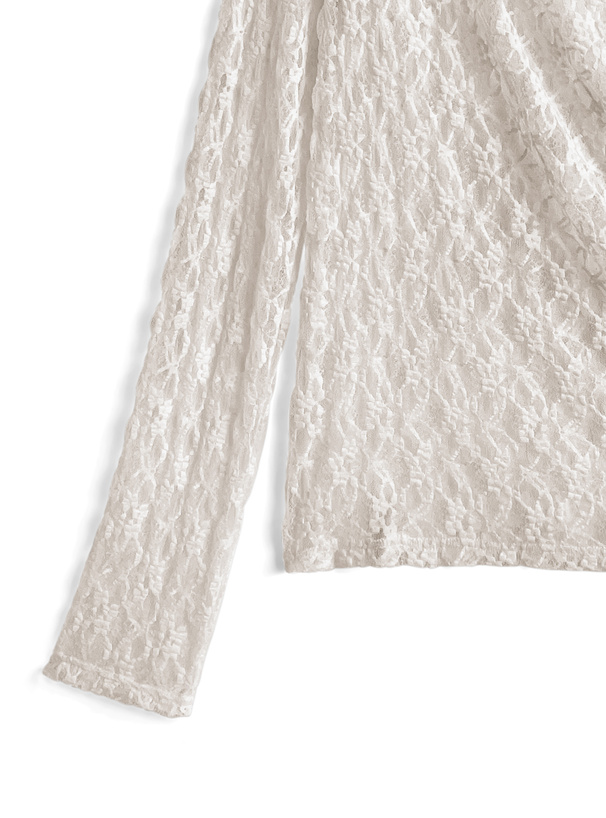 レースワンショルドレープトップス