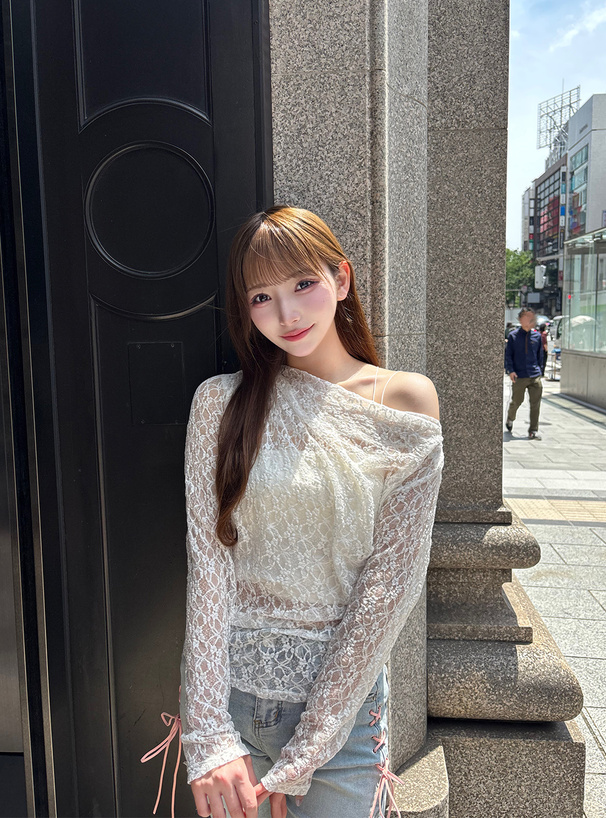 レースワンショルドレープトップス