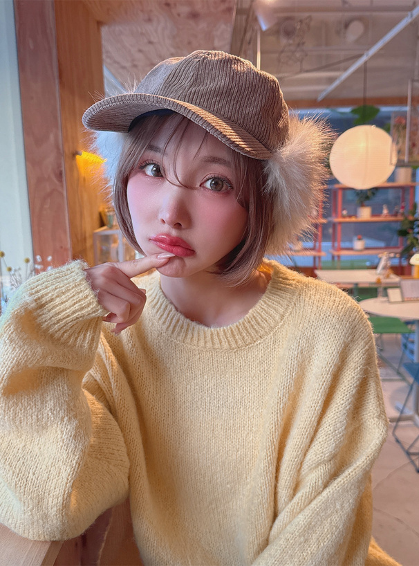 モヘアタッチニットトップス