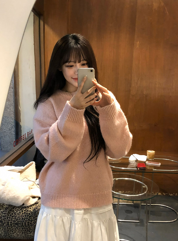 モヘアタッチニットトップス