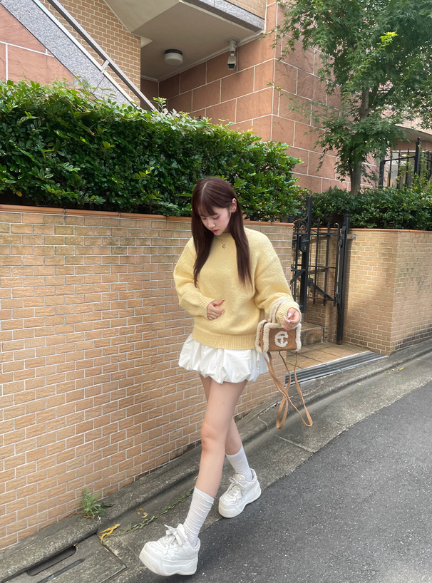 モヘアタッチニットトップス