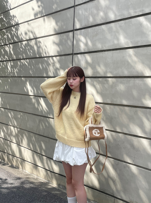 モヘアタッチニットトップス