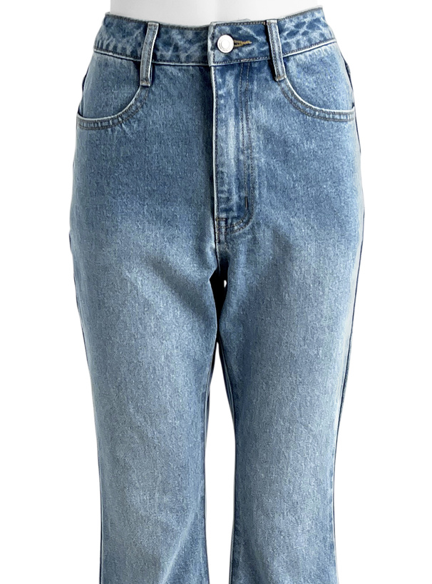 ハイウエストフレアデニムパンツ