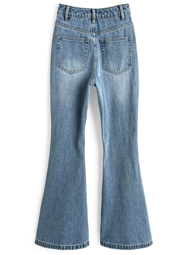 ハイウエストフレアデニムパンツ