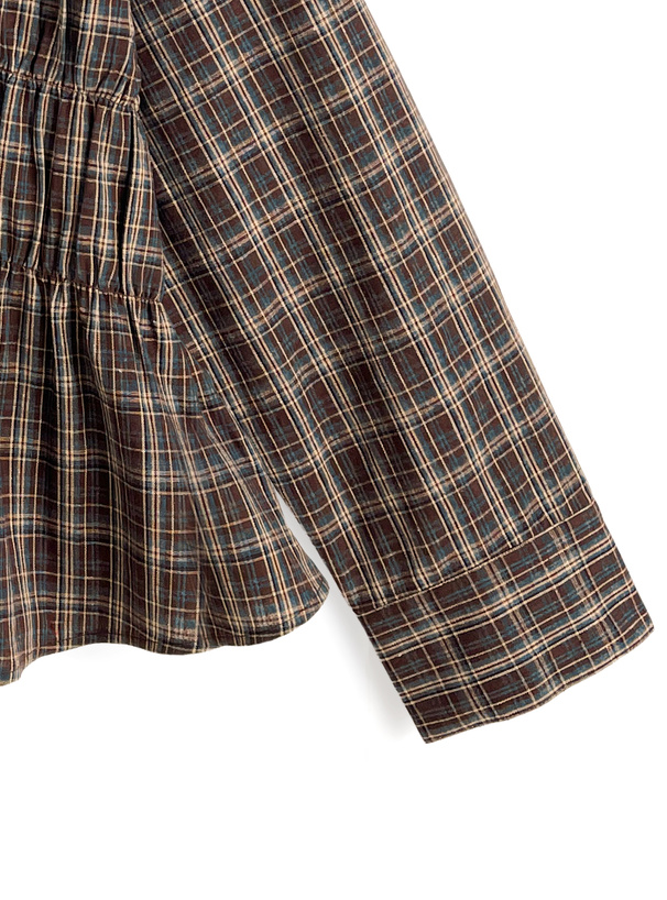タータンチェック柄シャーリングシャツ