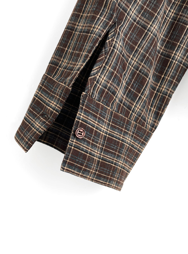 タータンチェック柄シャーリングシャツ