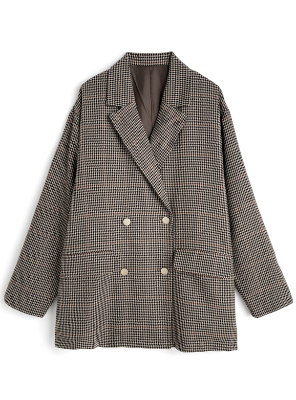千鳥柄ダブルテーラードジャケット