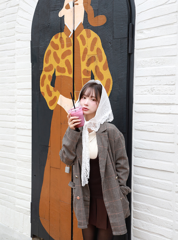 千鳥柄ダブルテーラードジャケット