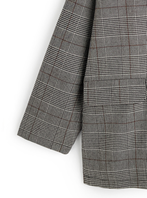 グレンチェック柄ダブルボタンテーラードジャケット[fo2250