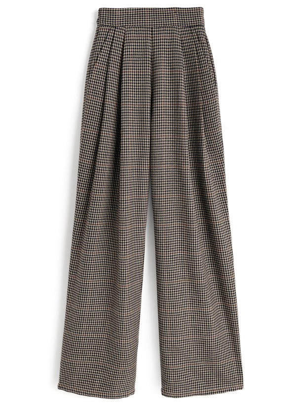 チェック柄ツータックストレートパンツ[fo2253]