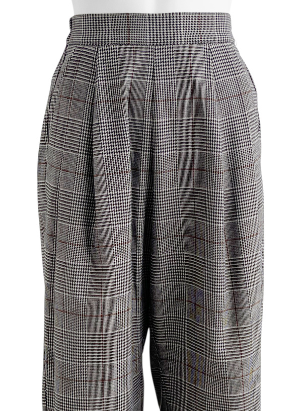 新品 レショップ LE 英国製生地グレンチェック柄 2プリーツパンツ 新品 レショップ LE 英国製生地グレンチェック柄 2プリーツパンツ 新品