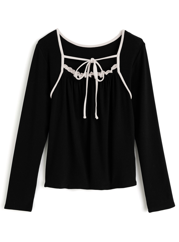 レイヤード風配色パイピングトップス[fo2260]