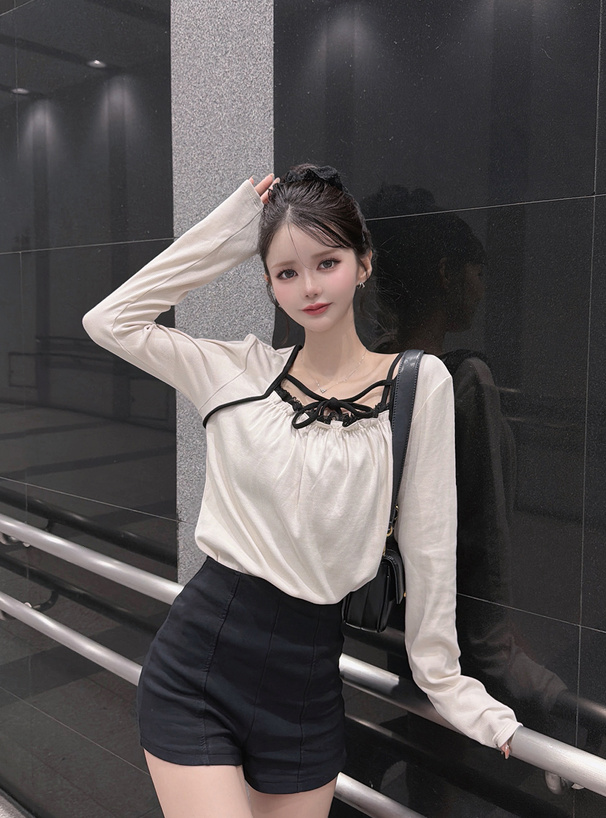 レイヤード風配色パイピングトップス[fo2260] | レディース