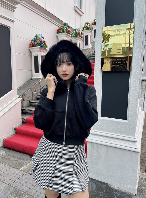 カシミヤファーパーカー CavariA ファーパーカー メンズ 厚手 長袖 大きいサイズ