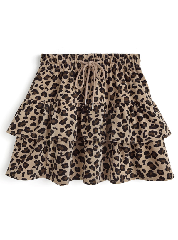 レオパード柄スウェットティアードミニスカート[fo2265] | レディース