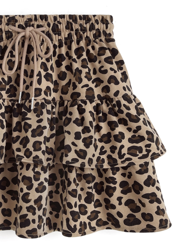 レオパード柄スウェットティアードミニスカート[fo2265] | レディース