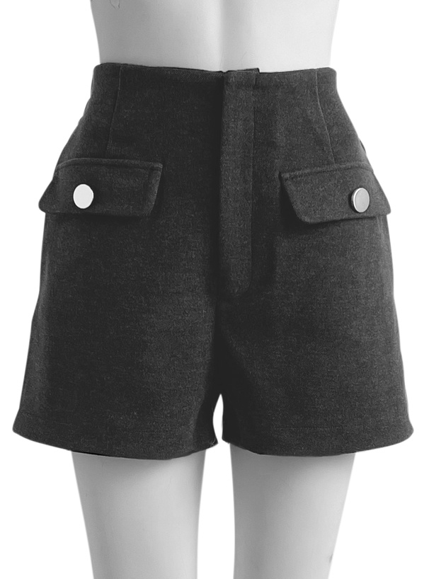 ゴールドボタンフラップショートパンツ[fo2266] | レディース