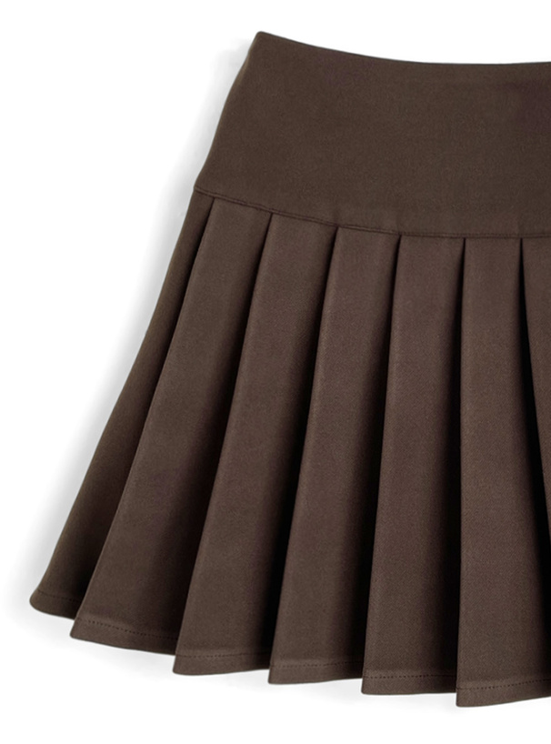 インパン裏地付きプリーツミニスカート