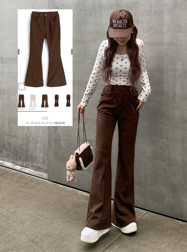コーデュロイフレアパンツ[fo2270] | レディースファッション通販の