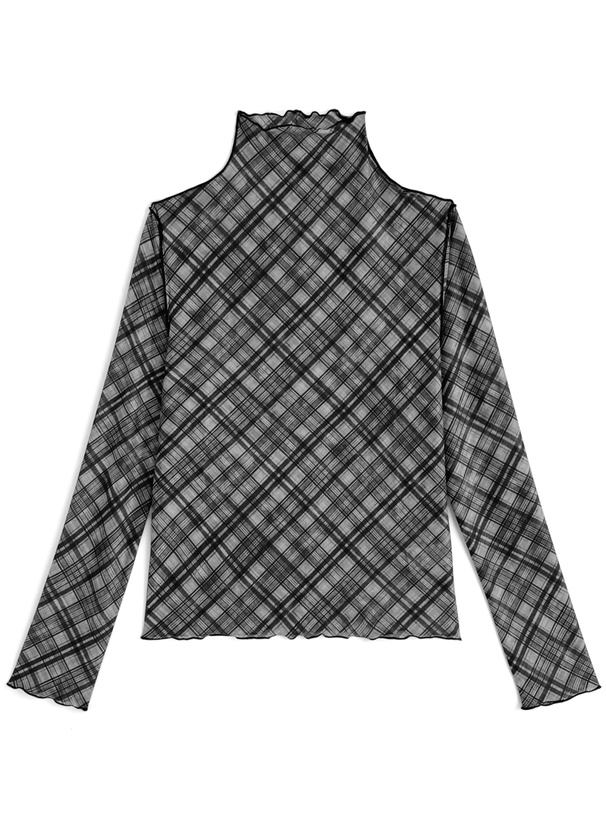 チェック柄シアートップス[fo2272]