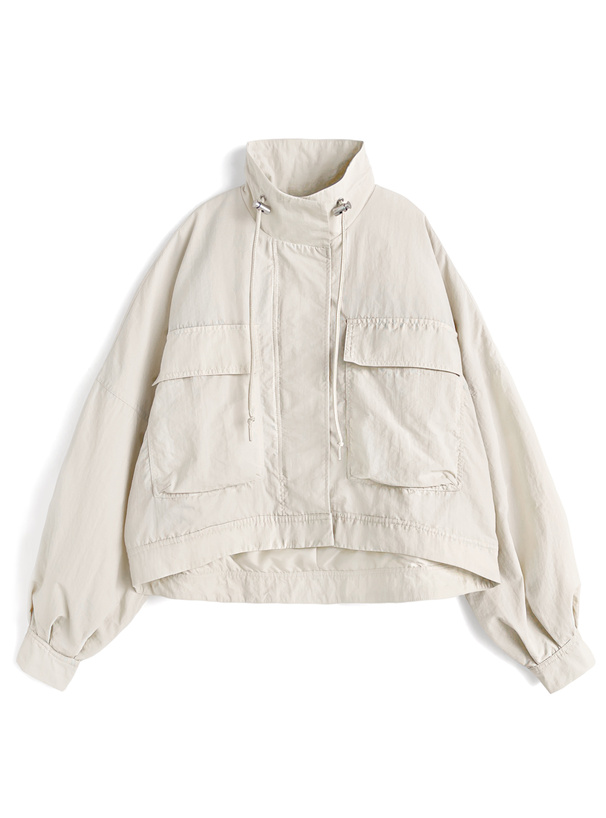 スタンドカラービッグポケットナイロンブルゾン