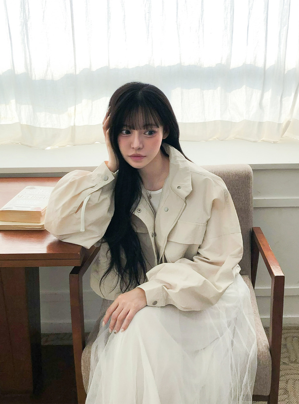 スタンドカラービッグポケットナイロンブルゾン